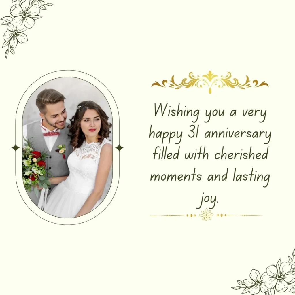 31st wedding anniversary wishes